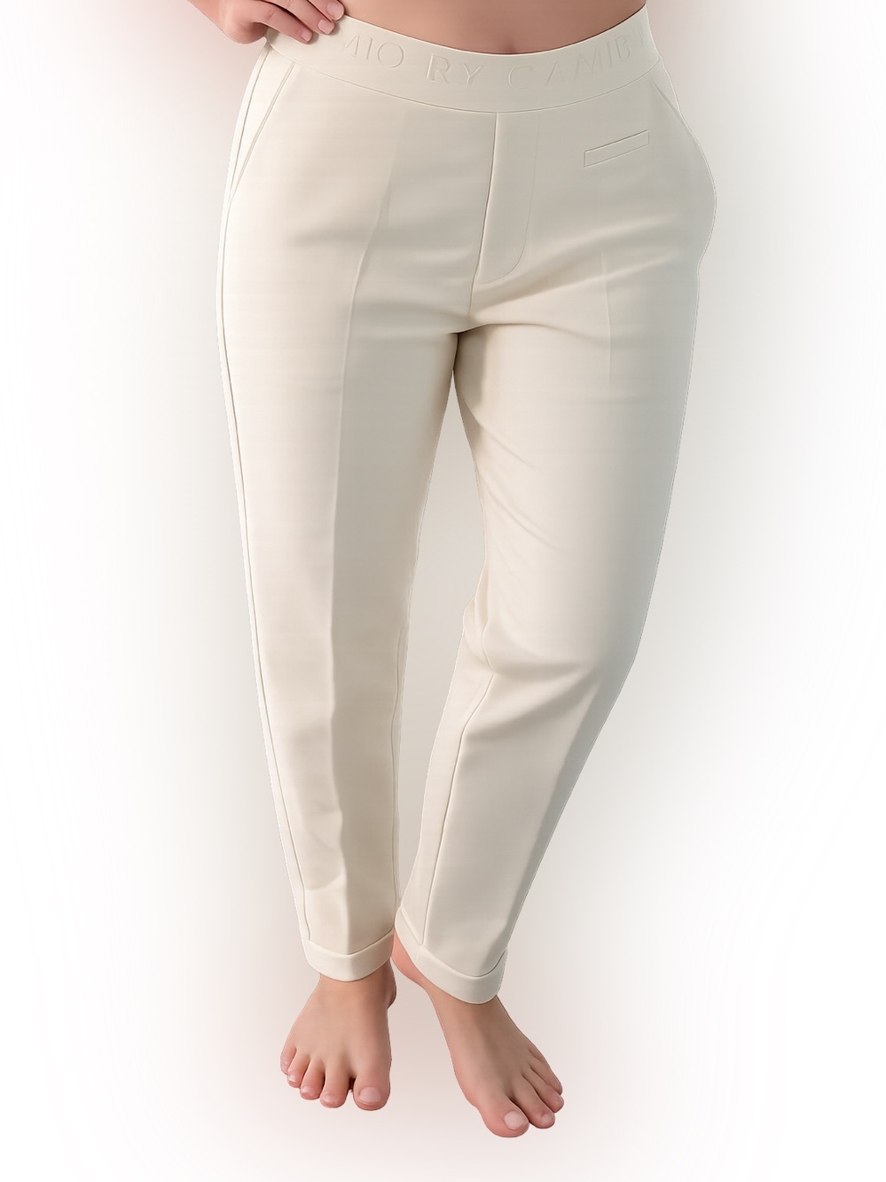 CAMBIO Kim Cream Pull-On Tapered Dress Pants | Size 6 (EU 36) | Made in Europe